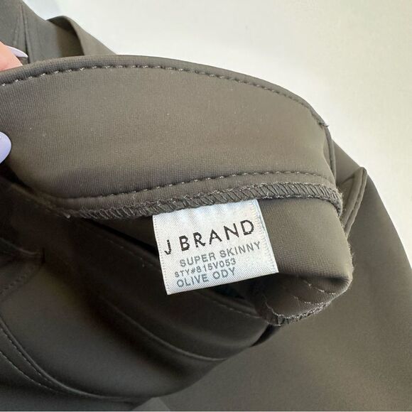 J Brand Super Skinny Scuba Pants in Olive Odyssey - Picture 9 of 16